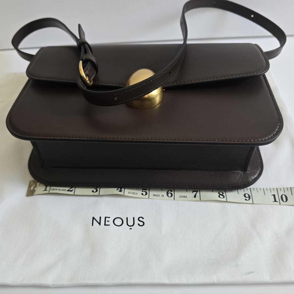 NWOT - Neous Phoenix Leather Shoulder Bag Dark Chocolate - Picture 12 of 15